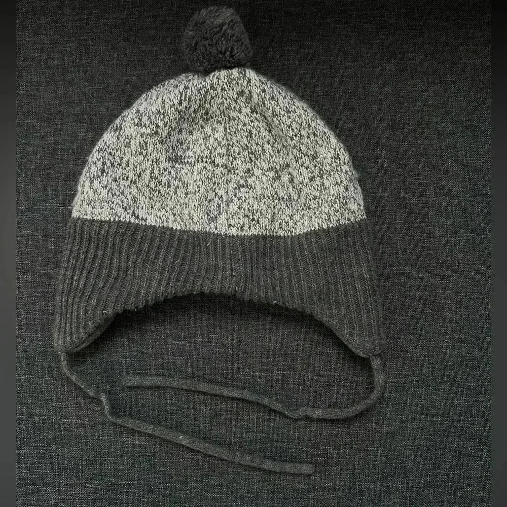 H&M grey toddler hat with Pom Pom